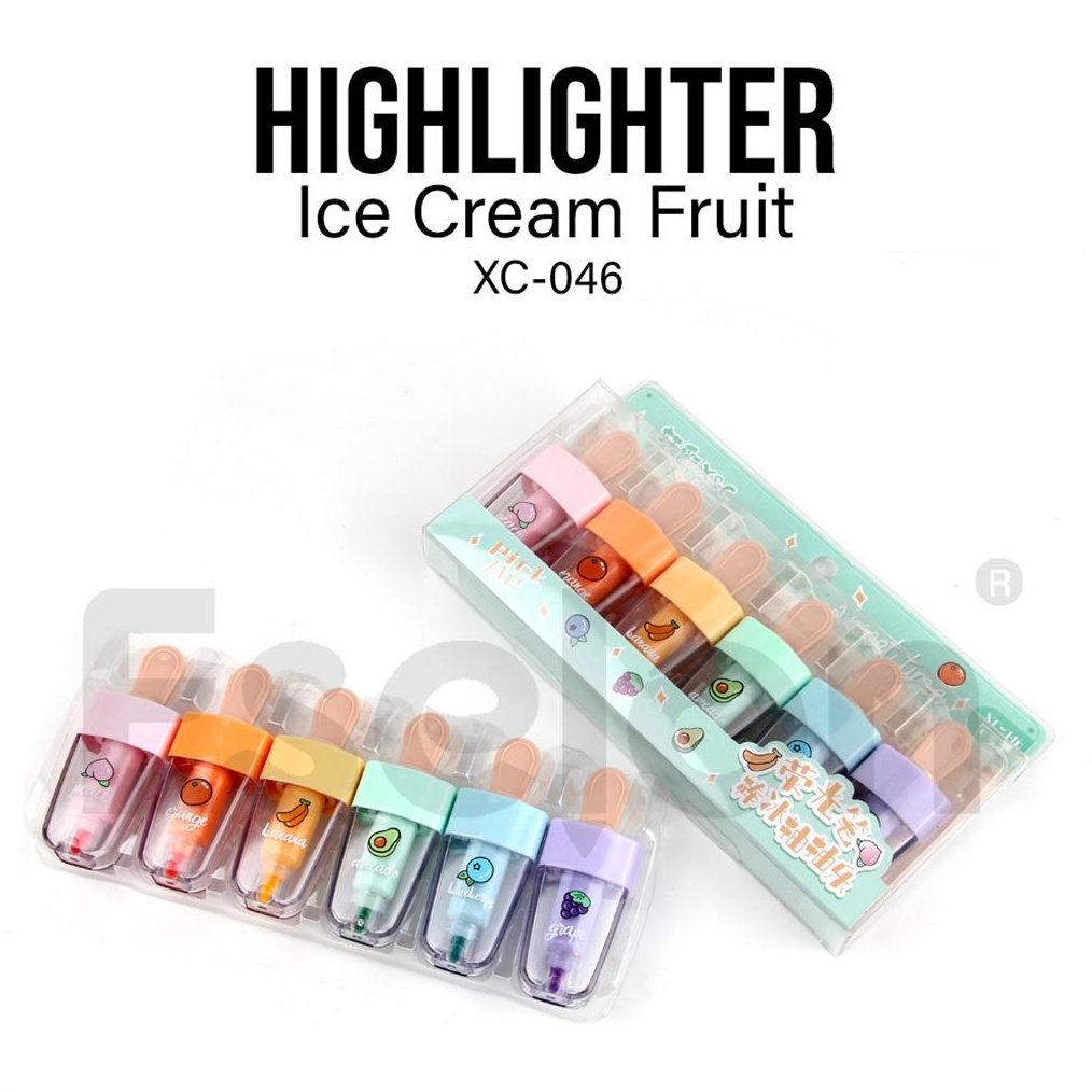

1pack Stabilo Ice Cream Fruit 46 6pcs warna Highlighter KODE Y4Z7