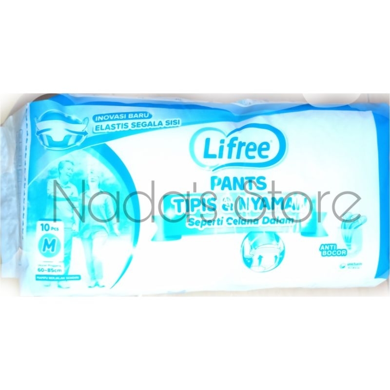 Lifree Popok Dewasa Celana Tipis Nyaman Bergerak 10 pcs Size M