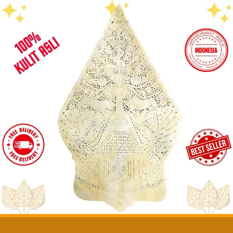 GUNUNGAN KAYON GEBINGAN -+ 65 cm Wayang Kulit sapi Asli Putihan