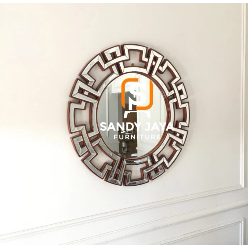 cermin bulat gantung motif hongkong, cermin hias dinding minimalis