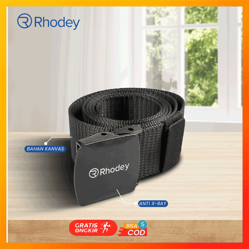 Tali pinggang sekolah warna hitam unisex panjang 1,2 M lebar 3,8 cm bahan canvas ringan kuat model b