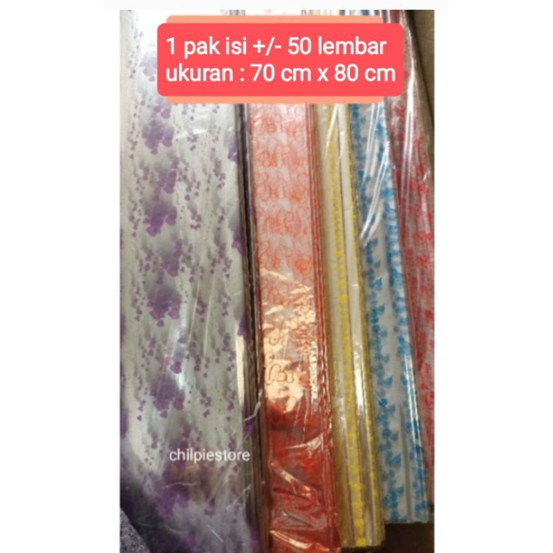 

(1 pak +/- 50 lembar) Plastik Kado Kaca Bening Jumbo 70 cm x 80 cm / Plastik parsel parcel