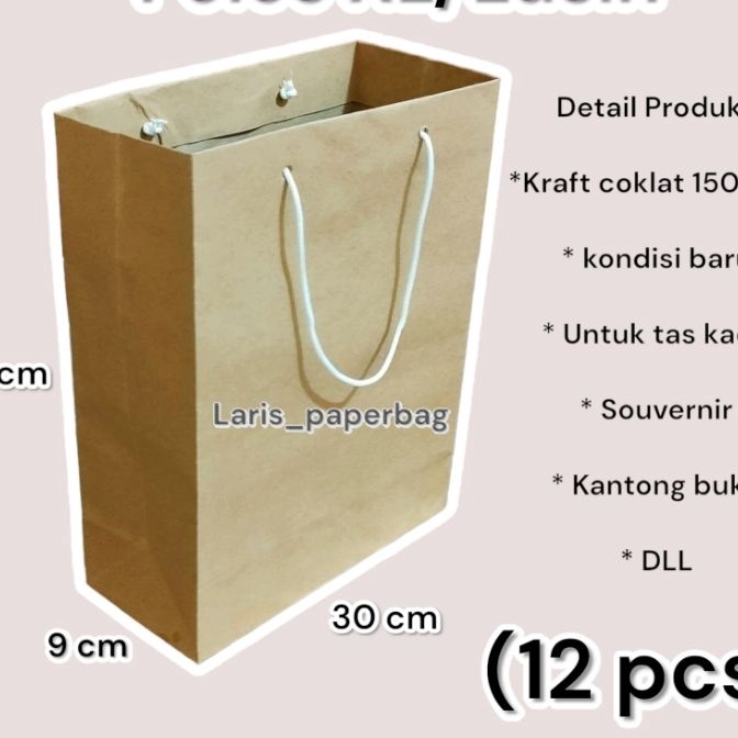 

KP8 Paper Bag Polos Coklat Jumbo XLLusin 12 pcs Ukuran 394 cm