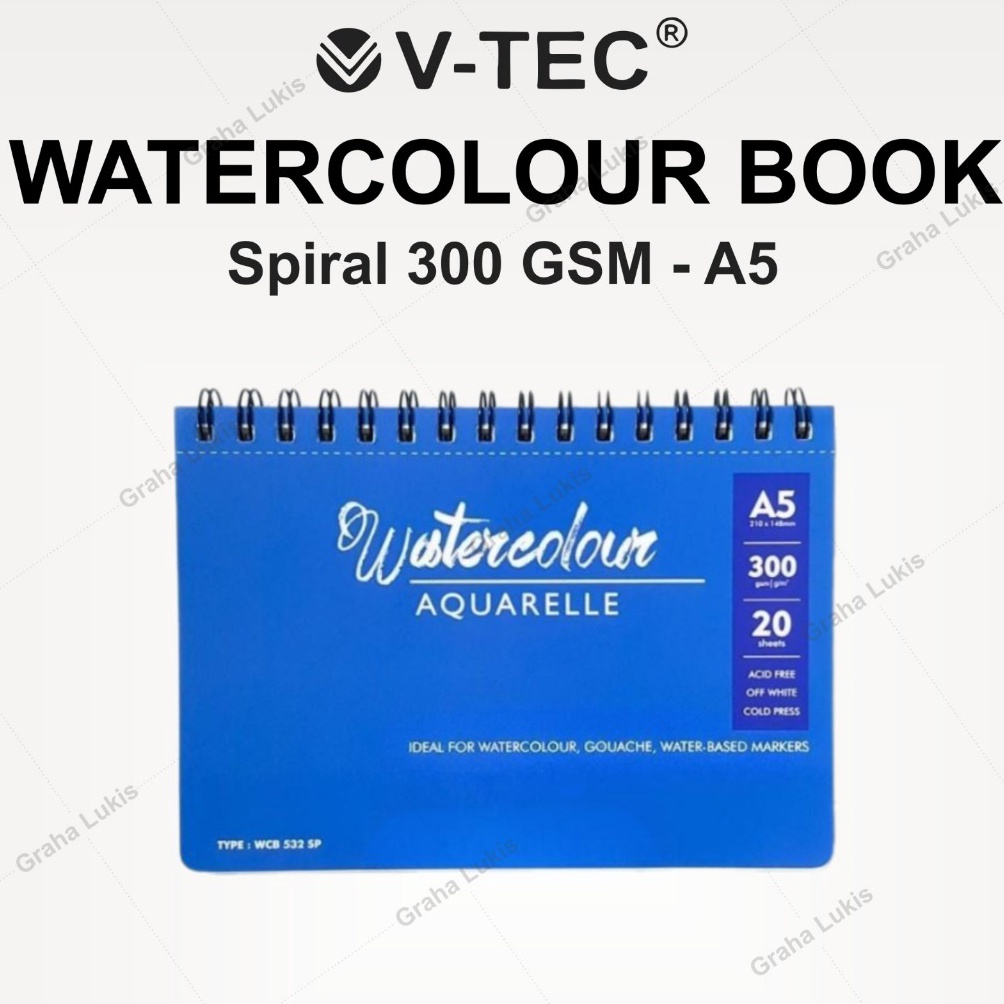 

KODE D3J7 VTEC WATERCOLOR BOOK SPIRAL A5 3GSM