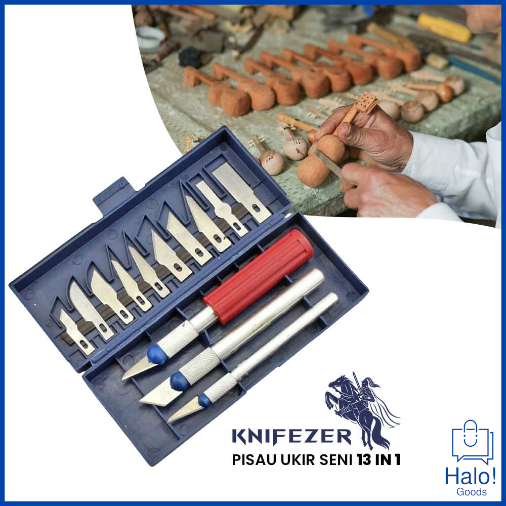 

Set Pisau Ukir Seni 13 in 1 Craft Art Knife with 3 Handle