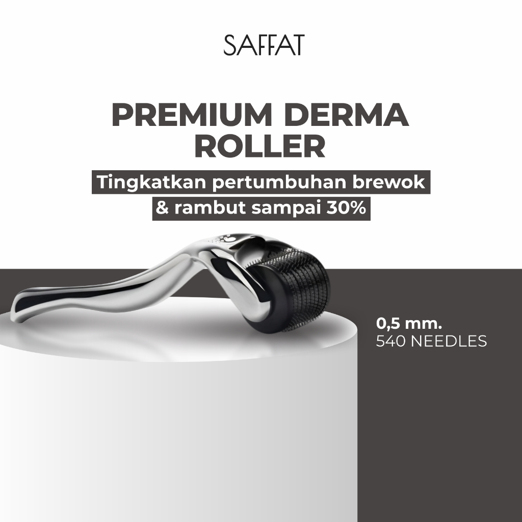 SAFFAT Derma Roller 0,5 mm - Premium Derma Roller (Rambut & Brewok)