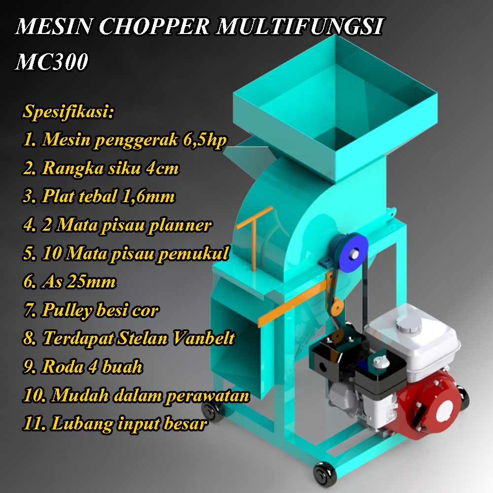 Mesin Chopper Cacah Rumput Multifungsi MC300