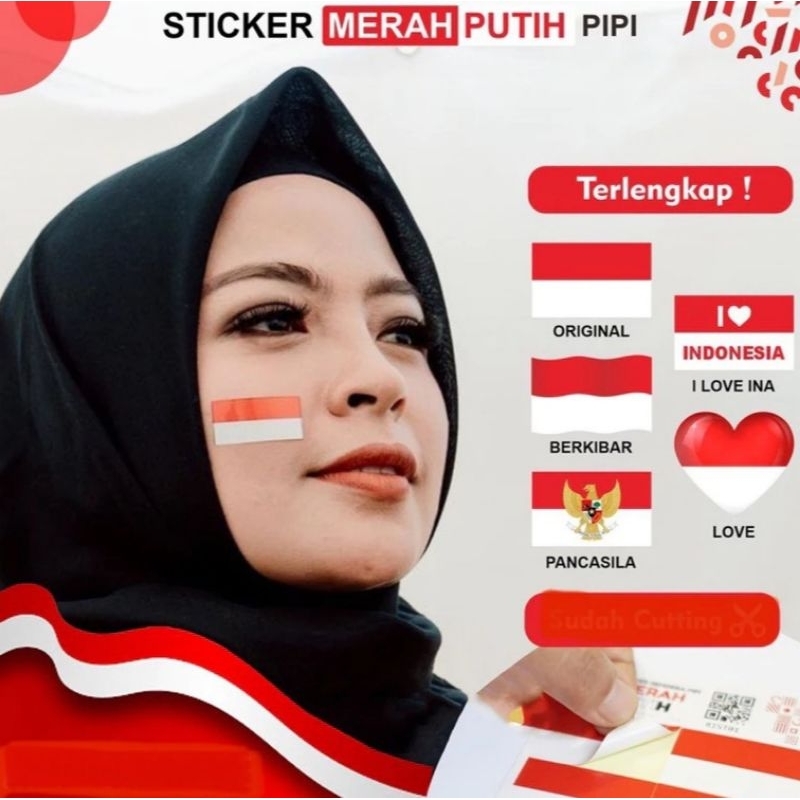 

(100 PCS) STIKER PIPI / STIKER TEMPELAN PIPI / STIKER HUT RI SUDAH DIPOTONG