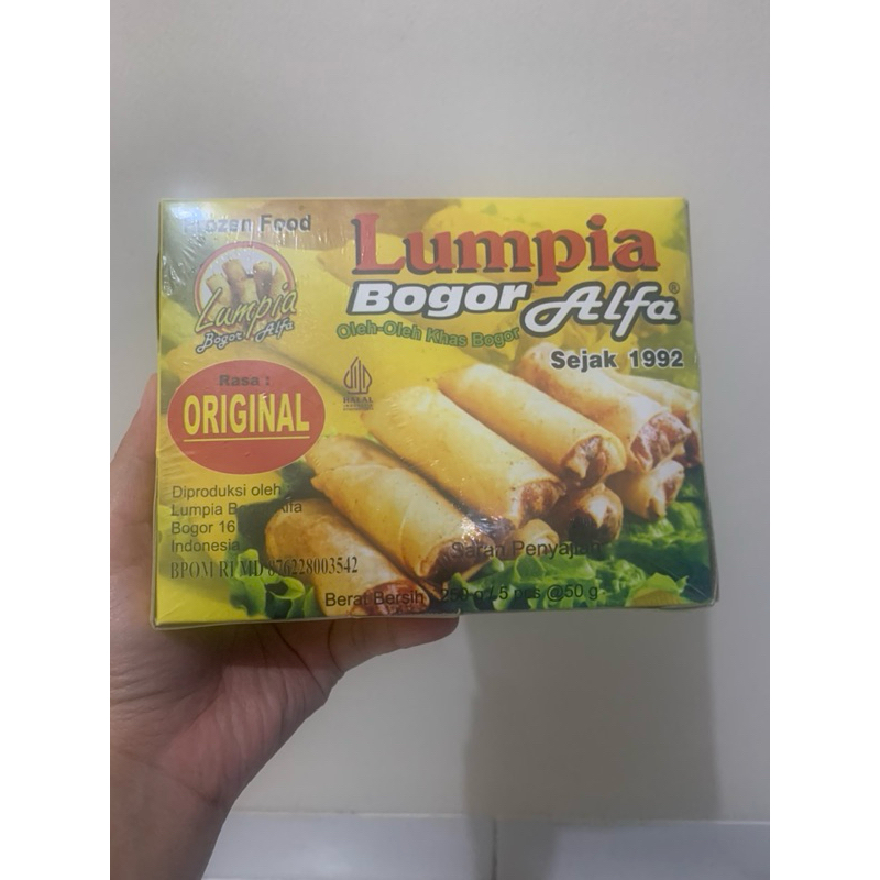 

LUMPIA BOGOR ALFA ORIGINAL ISI 5PCS FROZEN FOOD FREEZER JAWA BARAT INDONESIA OLEH OLEH