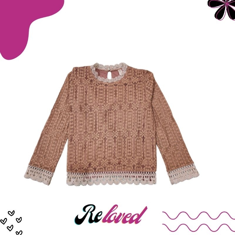 Blouse renda coklat
