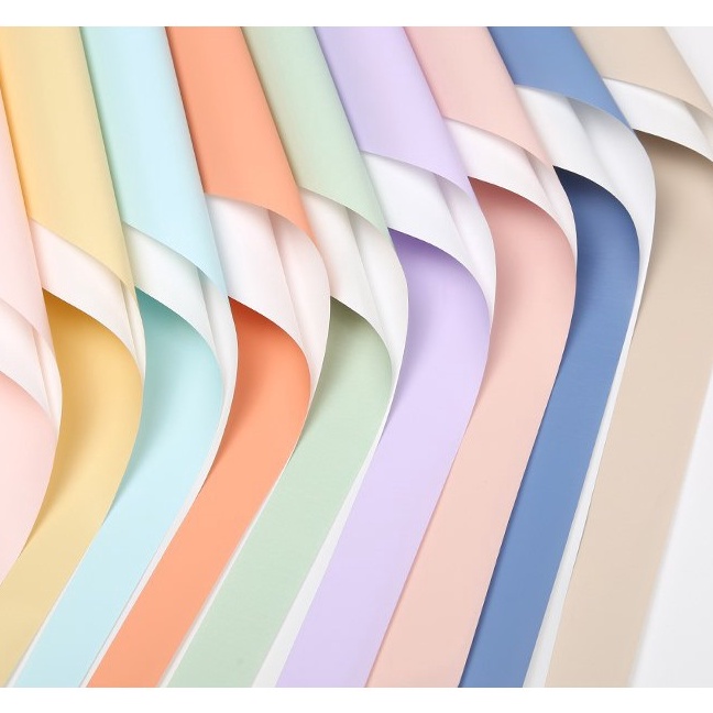 

berkualitas BICOLOR WHITE CELLOPHANE PACK 58 x 58 cm Kertas bunga wrapping paper