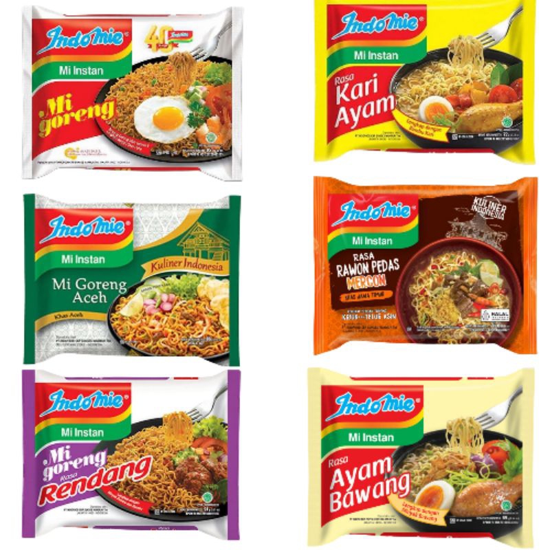 

INDOMIE MIX 6 VARIAN RASA 1 DUS ISI 40 PCS