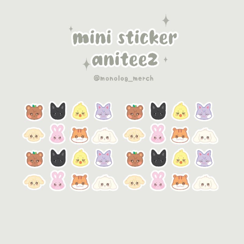 

mini sticker aniteez ateez isi 48 pcs