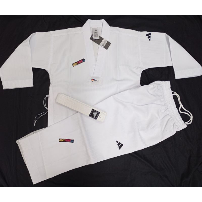 dobok adidas taekwondo pemula kerah putih adi start