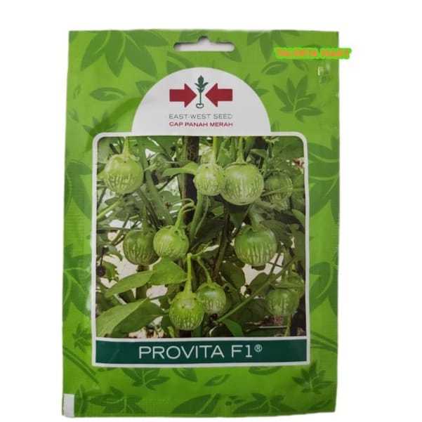Cap Panah Merah - 400 Butir Benih Terong Lalap Bulat Provita F1