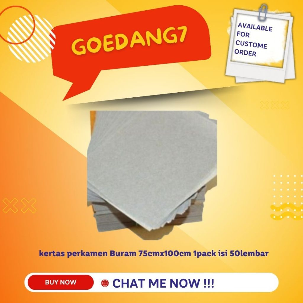 

kertas perkamen Buram 75cmx100cm 1pack isi 50lembar