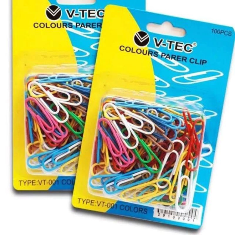 

Klip Kertas / Paper Clip Warna V-Tec VT-001 Isi 100pcs