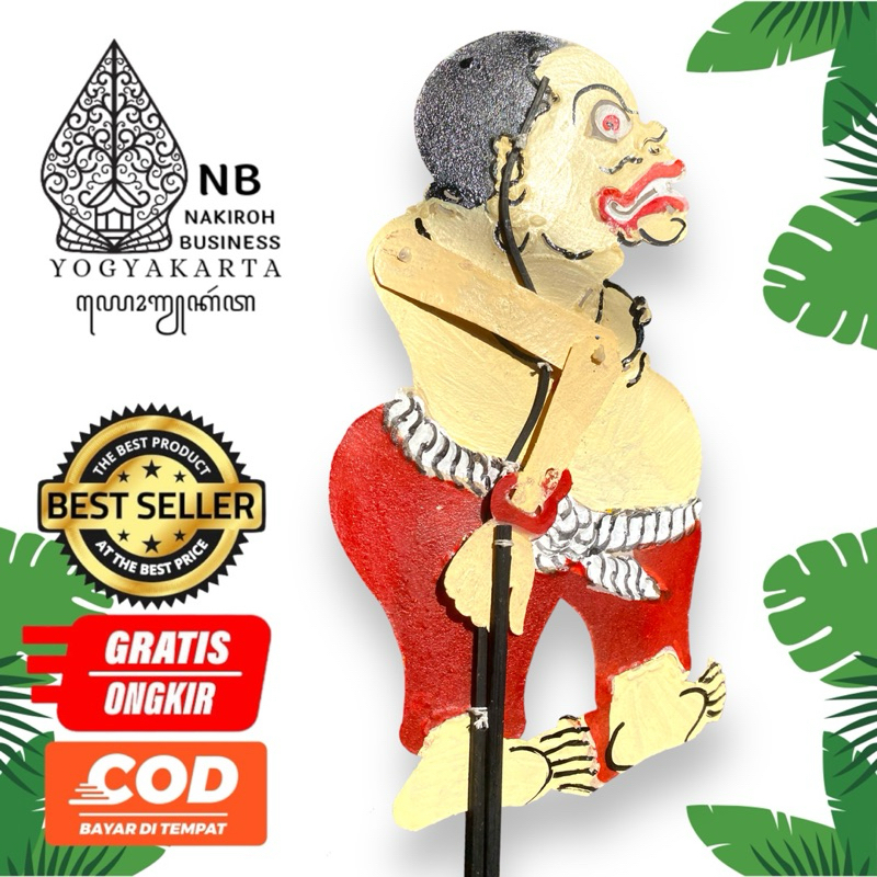 Wayang Kidangan Bagong Kolor Versi Ki Seno Nugroho Wayang Kulit Asli Ukuran Mini 30cm