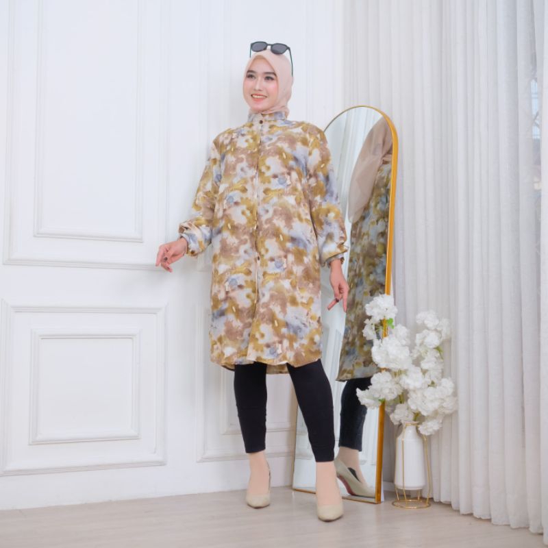 LARAS LONG TUNIK MOTIF 1-TUNIK CRINKLE-TUNIK BUNGA BUNGA