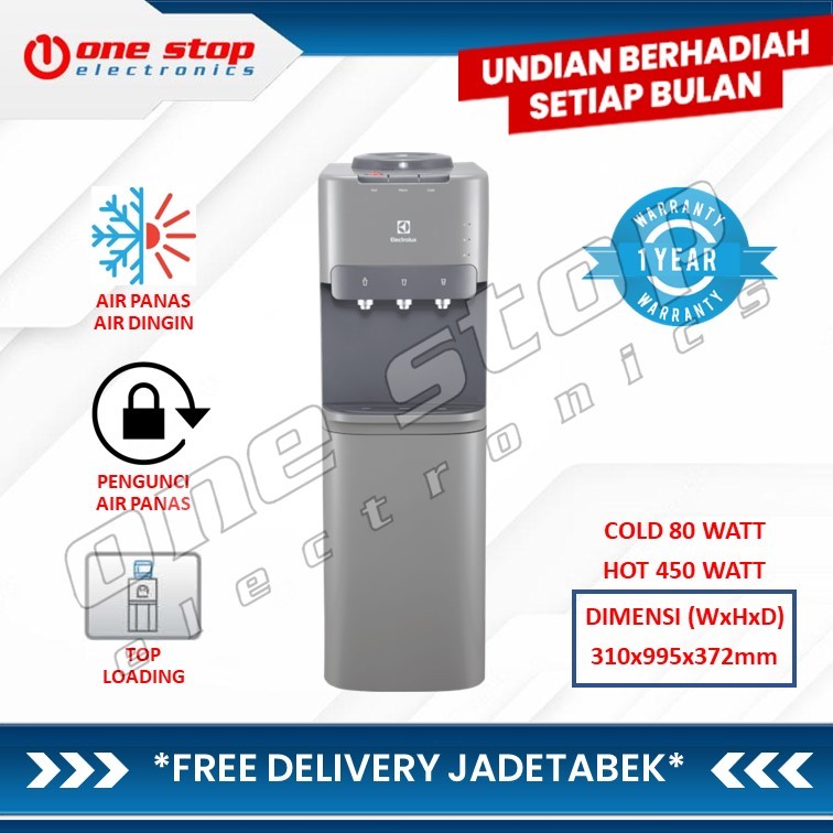 Dispenser Air Electrolux EDBMFACSF Galon Atas - Stainless Steel SUS304, 2L Cold Water Tank