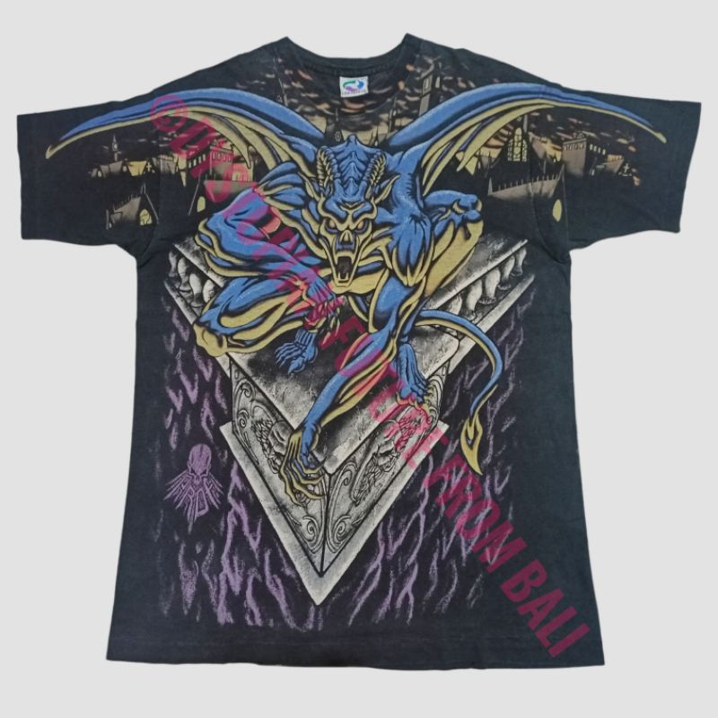 Vintage 1995 T-shirt Liquid Blue - Gargoyles All Over Print (AOP) Full Print