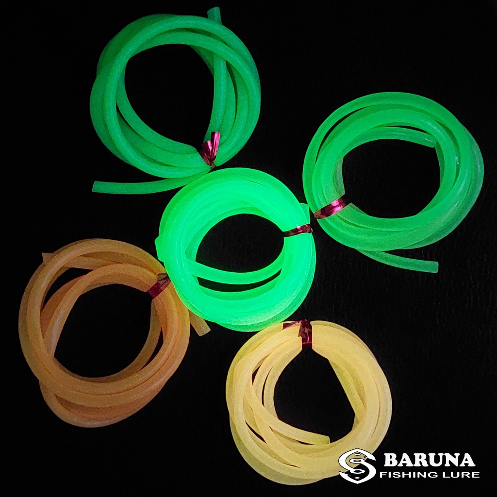 BARUNA - Luminous Tube Lure Glow in the Dark GID - Umpan Karet Pentil Softlure - Umpan Bentuk Cacing