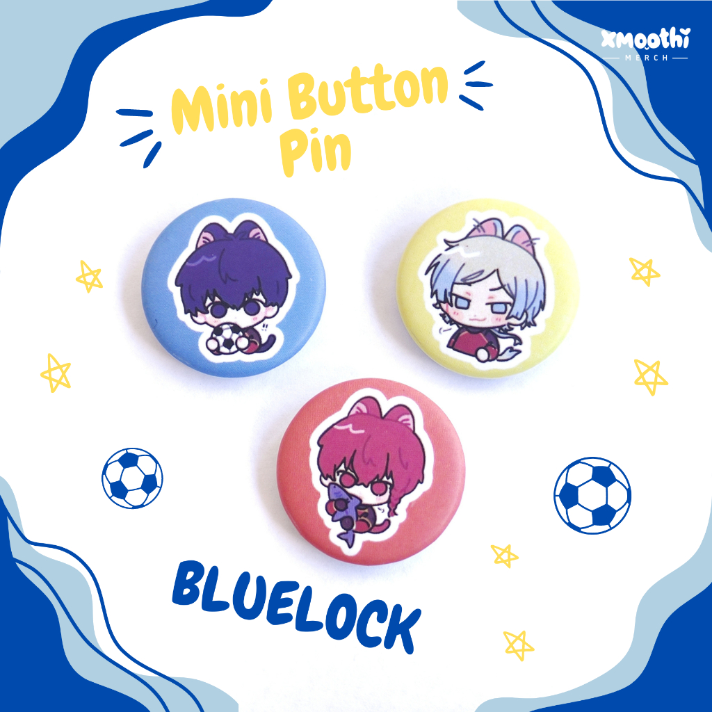 BLUELOCK BUTTON PIN - BLUELOCK KAISER ISAGI KURONA - ANIME MERCHANDISE ANIME