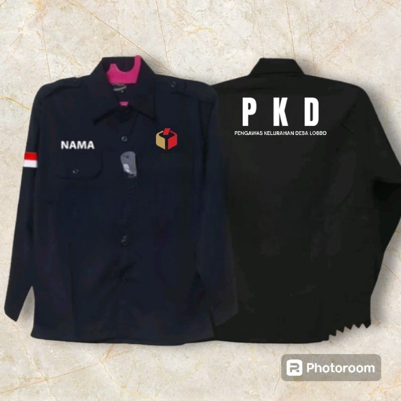 Kemeja (PKD) Seragam Pengawas Kelurahan Desa Hitam Lengan Panjang
