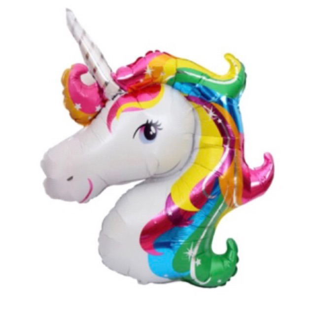 Balon foil karakter kepala unicorn pink ungu jumbo /paket balon