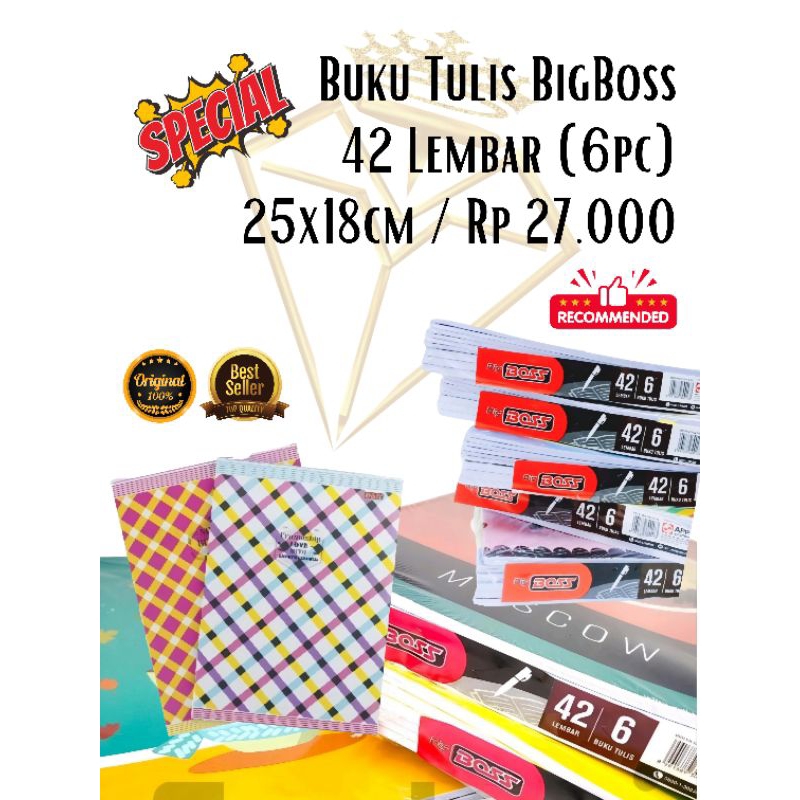 

BUKU TULIS BIG BOSS 42 (6PC) TERMURAH