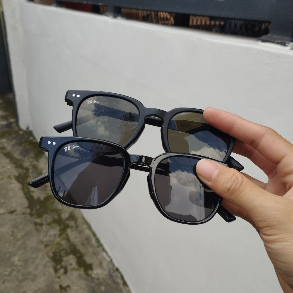 Kacamata Gaya Sunglasses Vintage RB Space Lensa Hitam Free Box Dan Lap Pria Wanita - KT299
