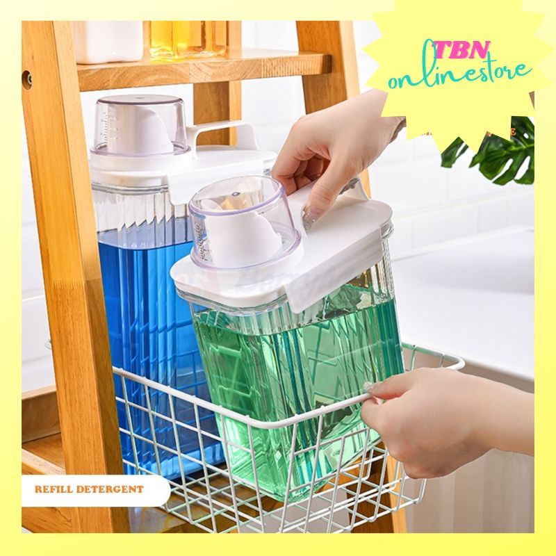 Botol Refill Deterjen Laundry Cair dan bubuk Transfaran 1500ML - Wadah Penyimpanan serbaguna