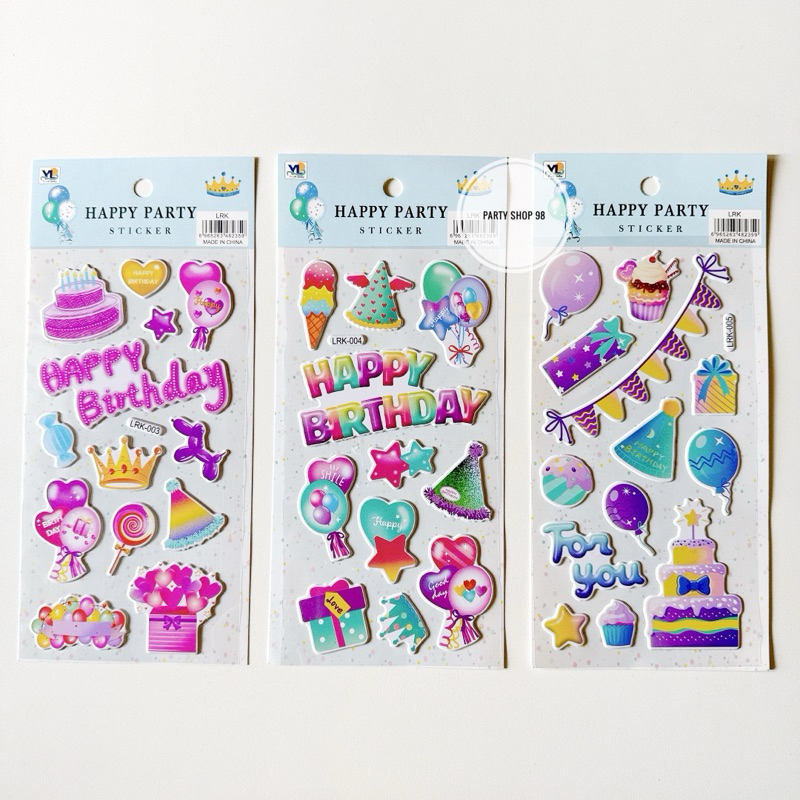 

STICKER TIMBUL HAPPY PARTY / STICKER TIMBUL TEMA HAPPY BIRTHDAY / STICKER DECO