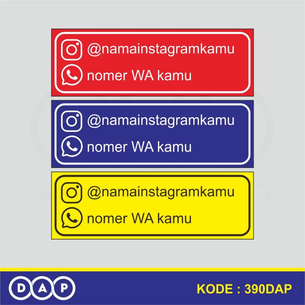 

390B - STIKER LABEL NAMA MEDSOS - 40 X 20 CM - VYNIL - TERBAIK