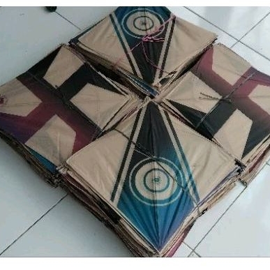 RB22 Layangan Sablon Cap Bunga Kertas Coklat Isi 100 pcs