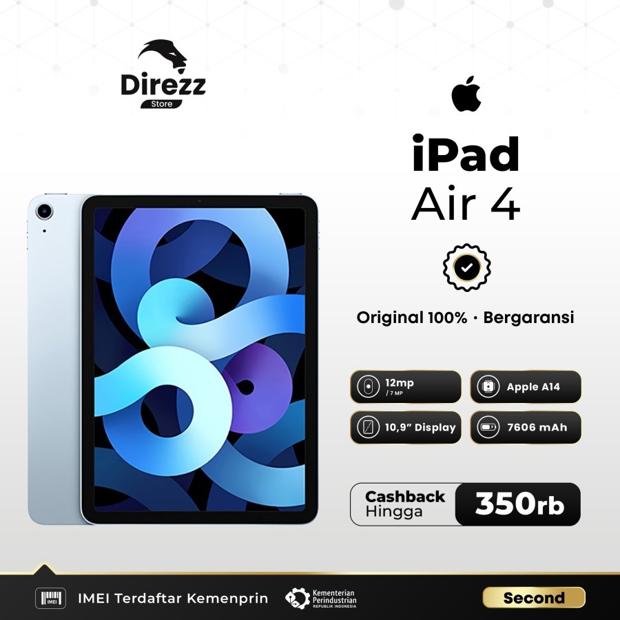 Apple iPad Air 4 2020 Wifi Cellular 64GB 256GB Second