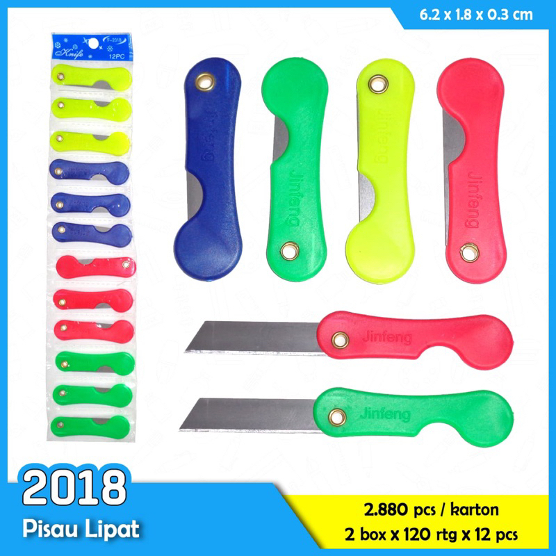 

Cutter Lipat / Pisau Cutter Kecil Lipat / Cuter Warna Mini 12 Pcs