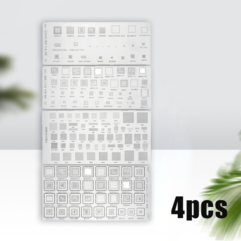 4 Buah/set Cetakan Universal IC Plat Amaoe BGA Stencil Plat BGA Universal Amaoe A467 / A482 / A508 /