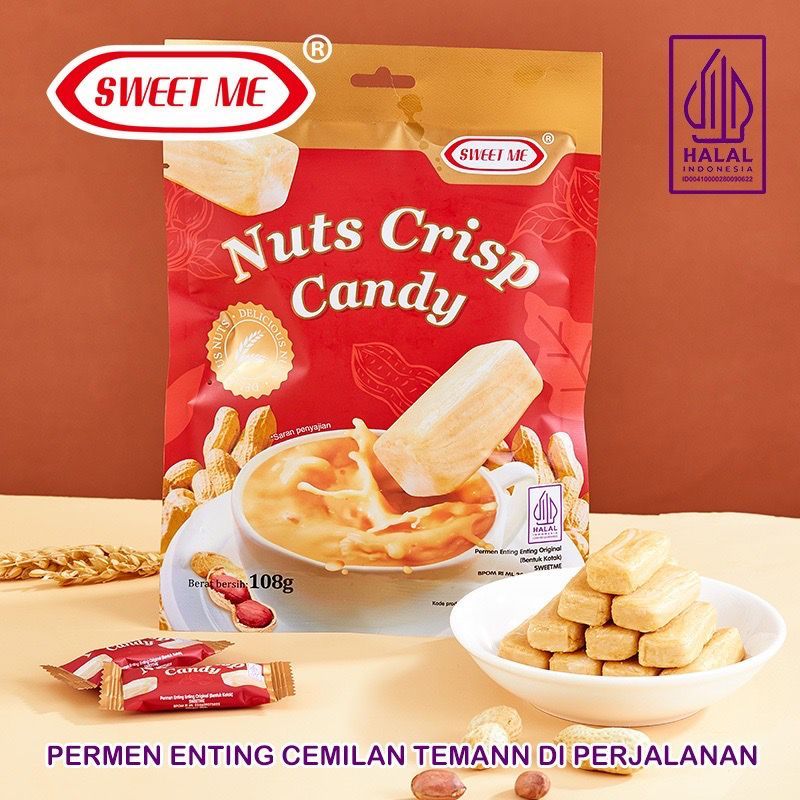 

[HALAL] SWEET ME Permen Nuts Crisp Candy rasa Kacang yang lagi Viral Permen Aneka Rasa Food Snack Makanan Cemilan manis