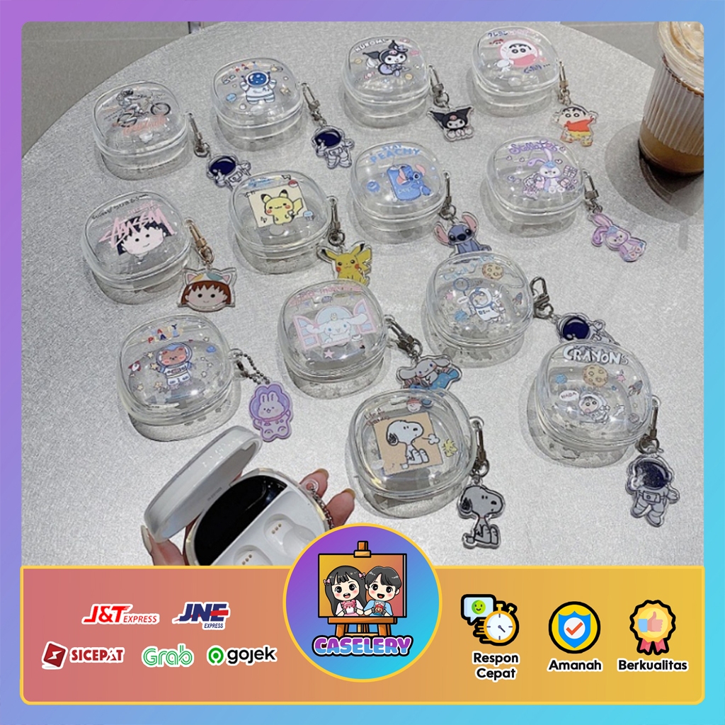 Case WM01 WM02 Baseus Encok Earphone Silikon Karakter Kartun Bening Transparant Gambar Cute