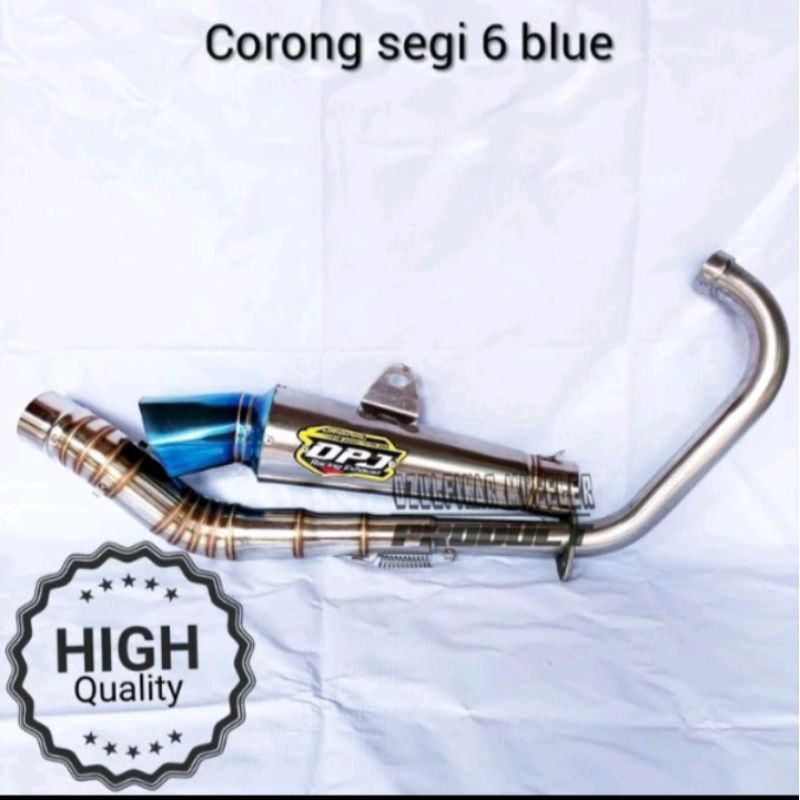 KNALPOT RACING DPJ SEGI 6 CORONG BLUE BUAT MOTOR MP CB GL