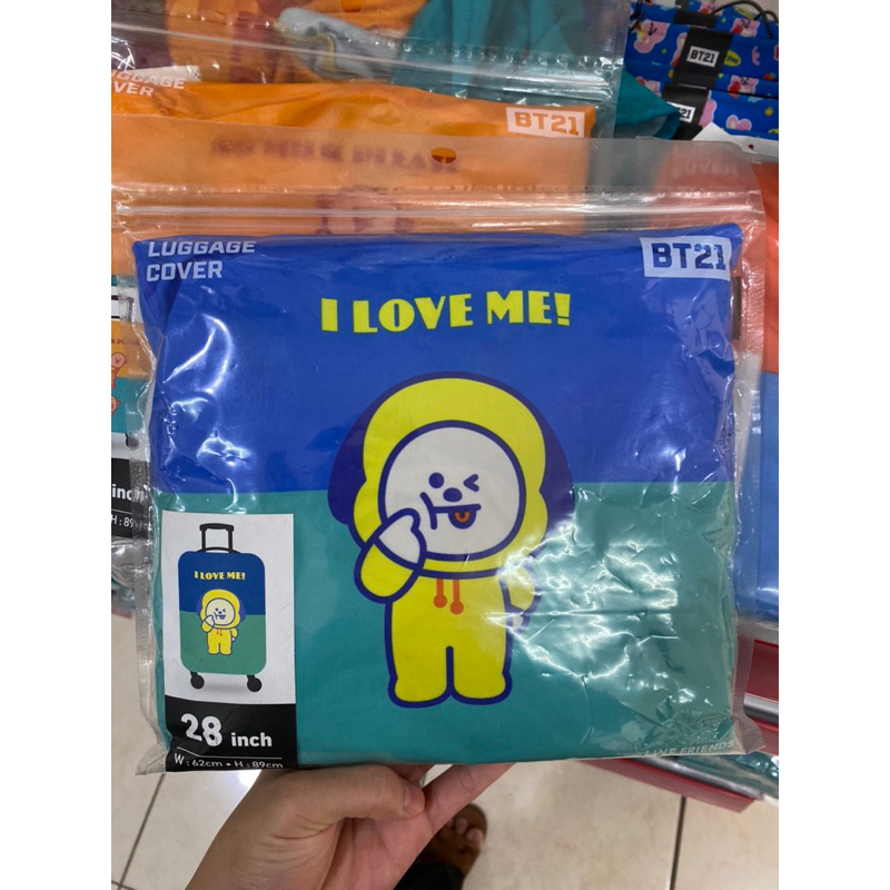 ORIGINAL 100% BT21 LUGGAGE COVER KOPER SIZE 28 INCH TERMURAAAH