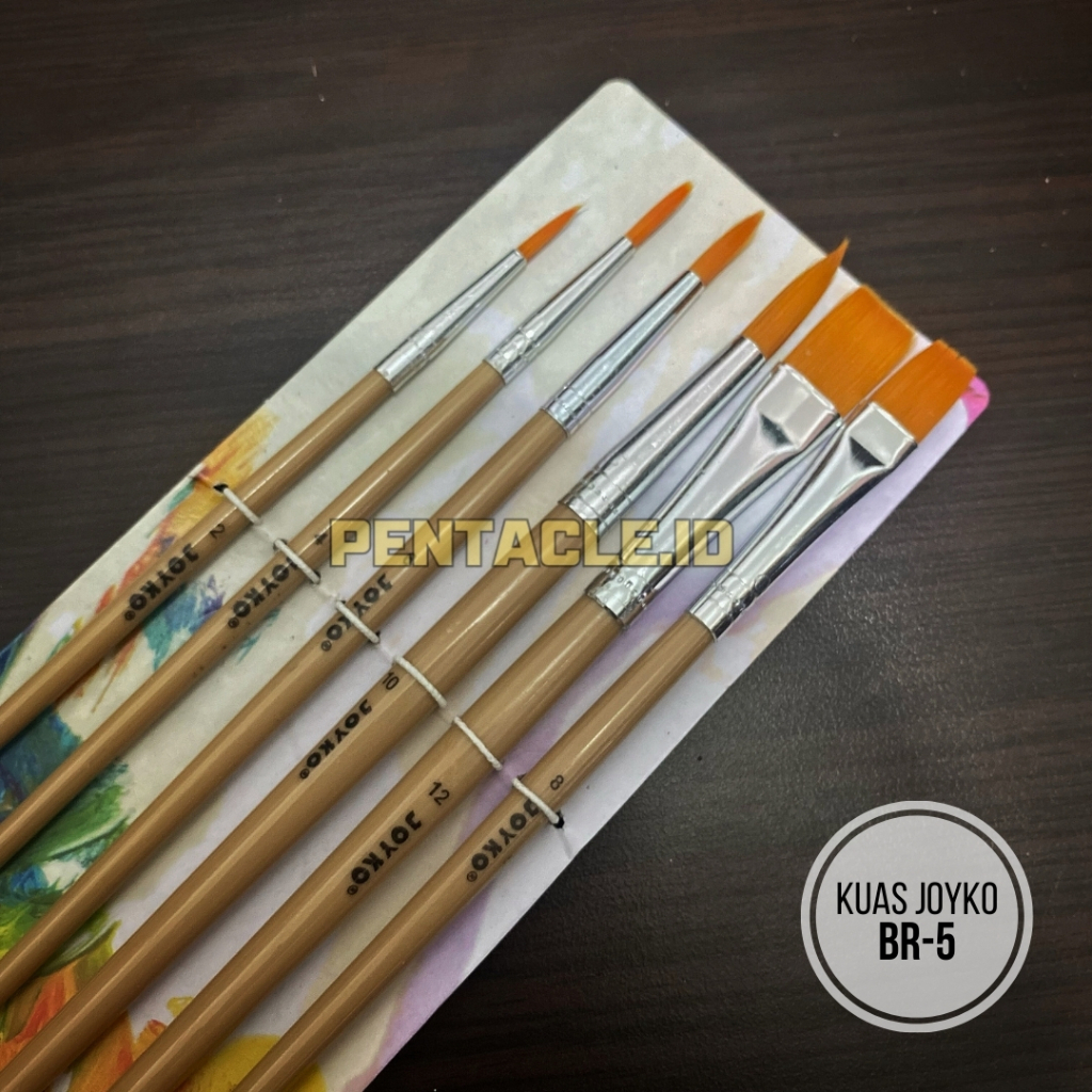 

Set Isi 6 Joyko BR-5 Brush Kuas Lukis Acrylic Cat Seni Melukis Gambar Air Minyak Gambar Paint Painting Sapu Flat Round Melukis Kuas Saput Lukisan Kanvas Pewarna Warna Warni Drawing Kit Perlengkapan Prakarya Kerajinan Craft Crafting Art Pentacle Malang