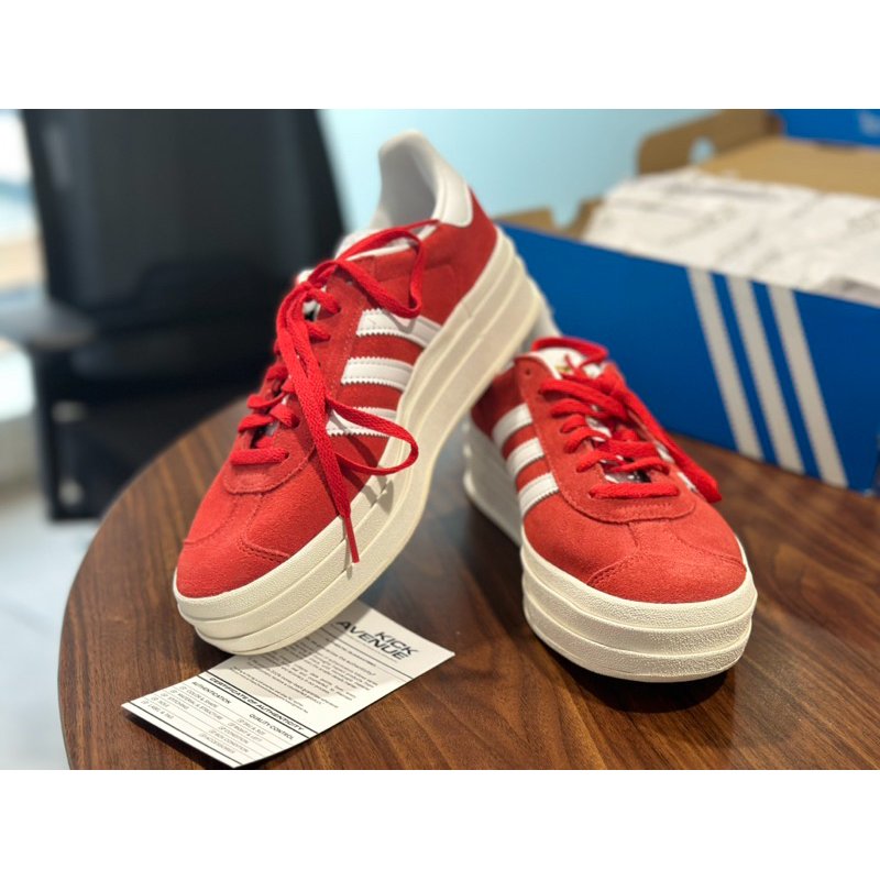 Sepatu Adidas Gazelle Bold Red Cloud White - 39 1/3 99% New