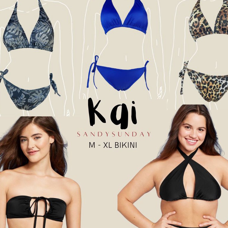 LANGSUNG ATC KAI  Bikini Big Size M  XL  Bikini Pantai  Bikini Set Jumbo  Bikini Tali Lebar Halter B