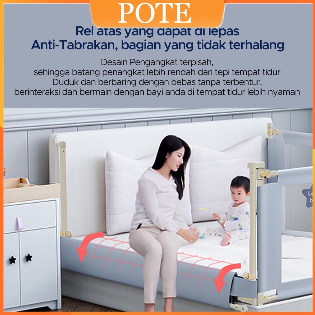 KODE I75G POTE Tempat Tidur Bayi Rel Tempat Tidur Pagar Pengaman Anak Rel Tempat Tidur Bayi Rel Temp