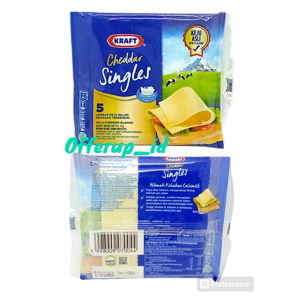 

Keju Kraft Cheddar Singles isi 5