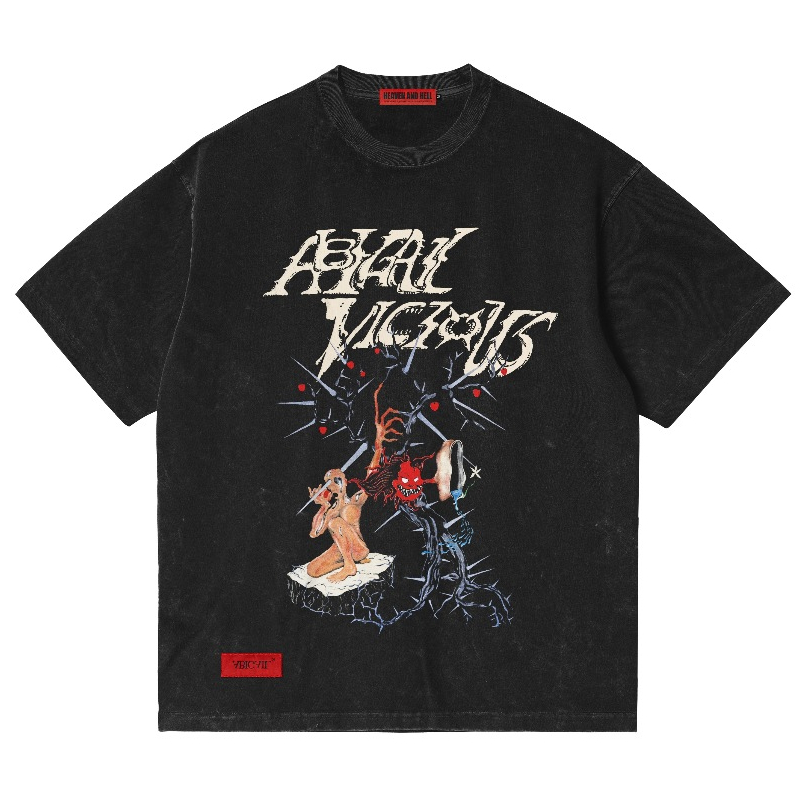 Kaos Pria Original 100% Abigail Clothing - "ABIGAIL X VICIOUS PAIN" - PARADISO Oversized Shortsleeve