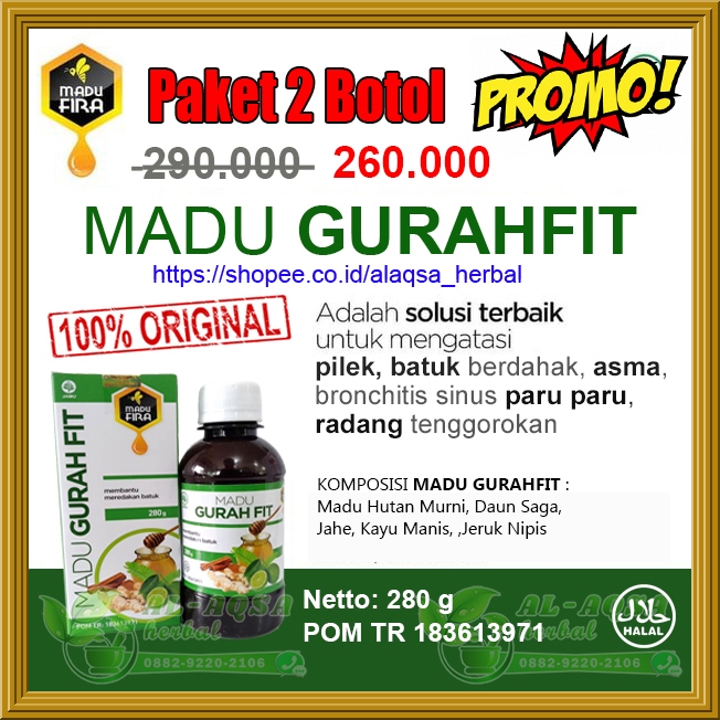 

Madu Gurahfit Paket 2 botol lebih murah gurah fit obat asma flu batuk pilek