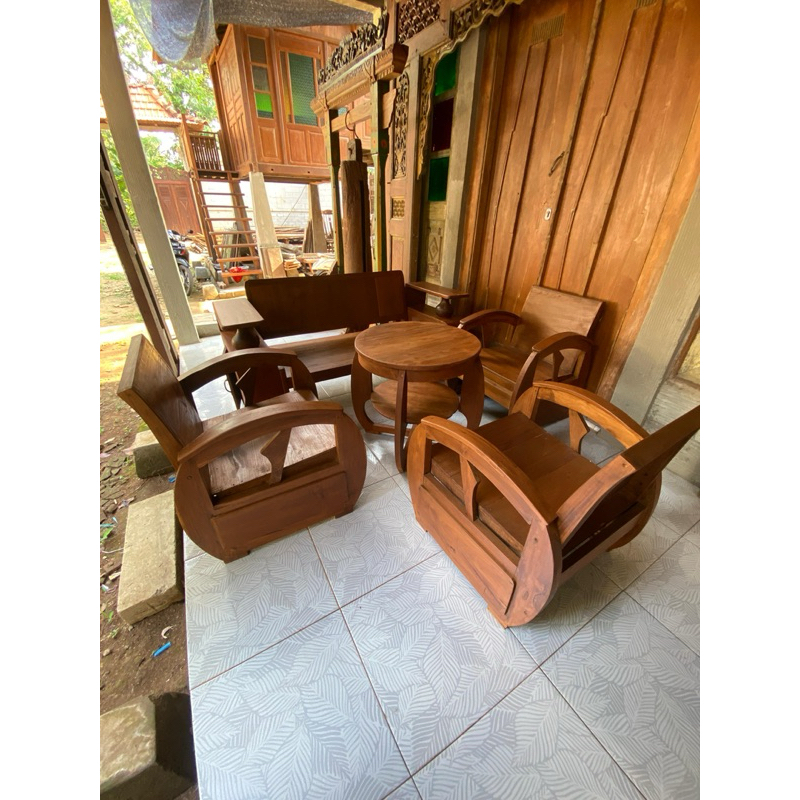 Kursi tamu sedan jawa klasik kuno antik kayu jati kuno